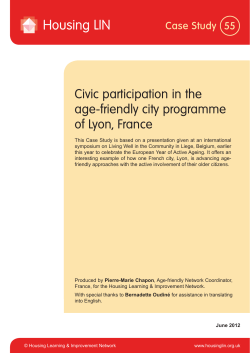 Civic participation in the age-friendly city programme of Lyon, France