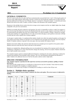 2013 Psychology examination report