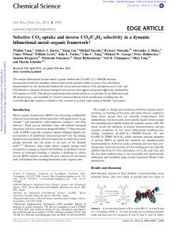 Selective CO 2 uptake and inverse CO 2 /C 2 H 2 selectivity in a