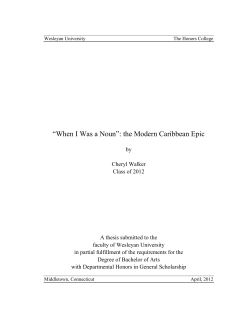 "When I was a Noun": the Modern Caribbean Epic