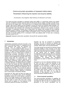 Chemo-enzymatic epoxidation of rapeseed methyl esters