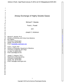 Airway Exchange of Highly Soluble Gases