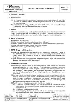 Interpreter Service Standards