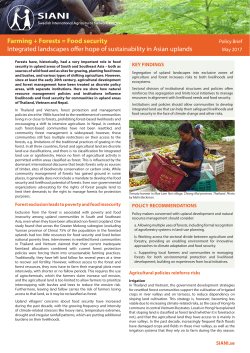 Farming + Forests = Food security Integrated landscapes offer hope