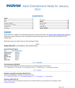 Adult Entertainment Media for January, 2014