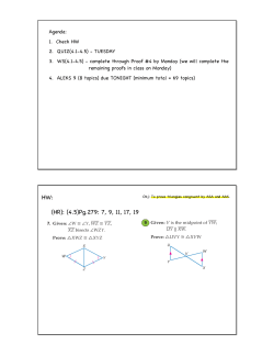 HW: (HR): (4.5)Pg.279: 7, 9, 11, 17, 19