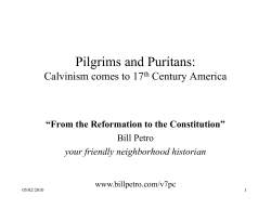 Pilgrims and Puritans
