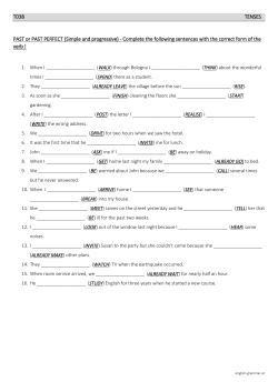 T038 - Past Perfect or Past Tense