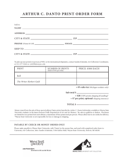 arthur c. danto print order form - Wayne State University Art Collection