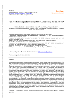 High-resolution vegetation history of West Africa - Archimer