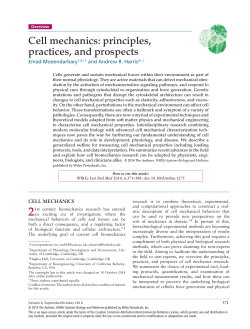 Cell mechanics: principles, practices, and prospects