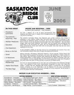 JUNE 2006 - Saskatoon Bridge Club