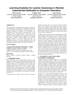 Learning Analytics for Learner Awareness in Remote Laboratories