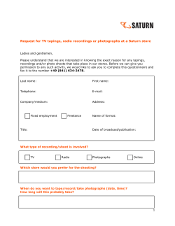 1 Request for TV tapings, radio recordings or - Media