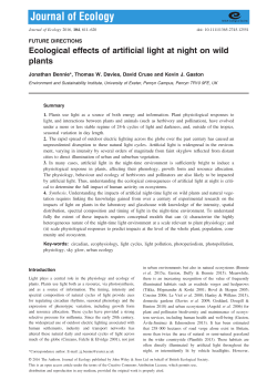 Ecological effects of artificial light at night on wild plants