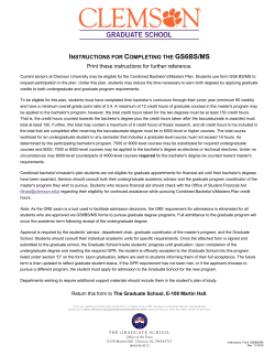 GS6BSMS form - Clemson University