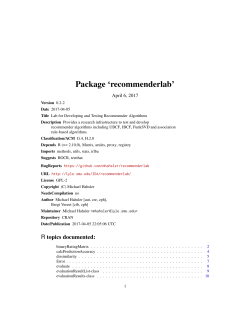 Package `recommenderlab`