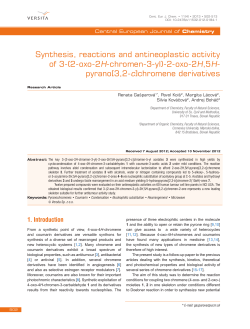 Synthesis, reactions and antineoplastic activity of 3-(2-oxo