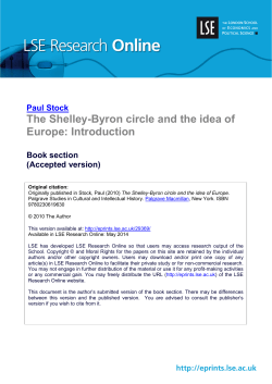 The Shelley-Byron circle and the idea of Europe