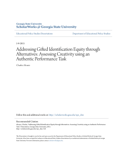 Assessing Creativity using an Authentic Performance Task