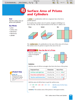 9.2 Surface Area of Prisms and Cylinders