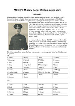 MOGG`S Military Band, Weston-super-Mare 1887-1953