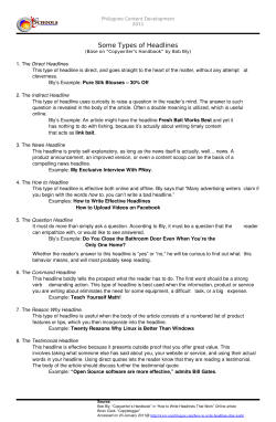 Some Types of Headlines