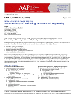 Nanochemistry and Technology in Science and Engineering