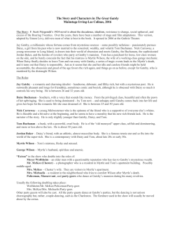 The Story and Characters in The Great Gatsby Mainstage Irving