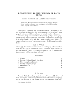 INTRODUCTION TO THE PROPERTY OF RAPID DECAY