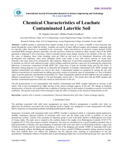 Chemical Characteristics of Leachate Contaminated