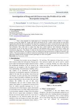 Investigation of Drag and Lift Forces over the Profile of Car with
