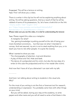 Projected: This will be a lecture on writing. Text: First I will