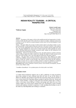 INDIAN REALITY TOURISM &ndash; A CRITICAL PERSPECTIVE