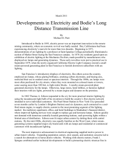 Developments in Electricity and Bodie`s Long Distance