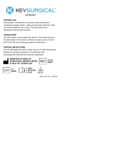Lab Markers INTENDED USE: Key Surgical&reg; Lab Markers are used
