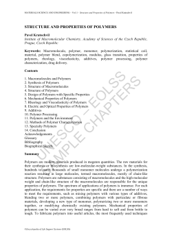 Structure and Properties of Polymers