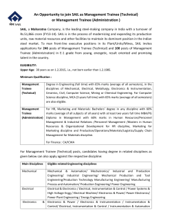 An Opportunity to join SAIL as Management Trainee