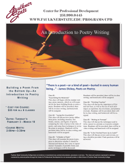 An Introduction to Poetry Writing - Faulkner State Community College