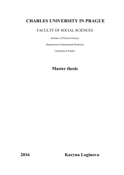 CHARLES UNIVERSITY IN PRAGUE Master thesis 2016 Karyna