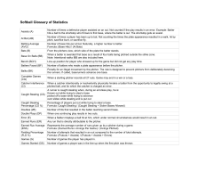 Softball Glossary of Statistics