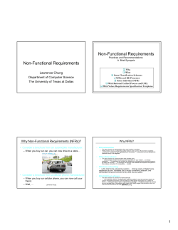 Non-Functional Requirements Non