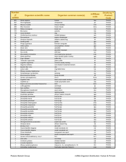 Number of miRNA probes Organism scientific name