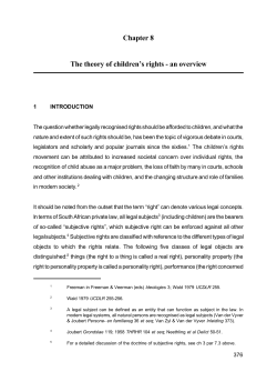 Chapter 8: The theory of children`s rights