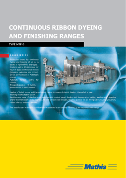 continuous ribbon dyeing and finishing ranges