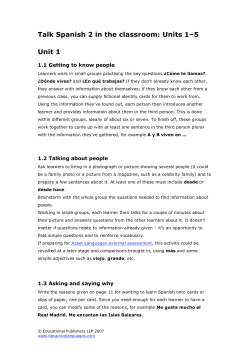 Talk Spanish 2 Assessment Units 1-5