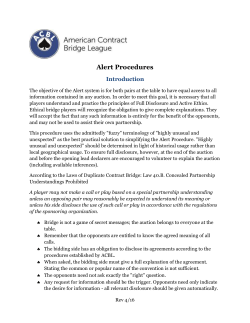 Alert Procedures