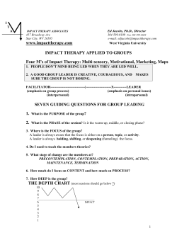 IMPACT THERAPY APPLIED TO GROUPS Four M`s