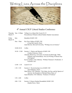 Writing Lives Across the Disciplines - Liberal Studies