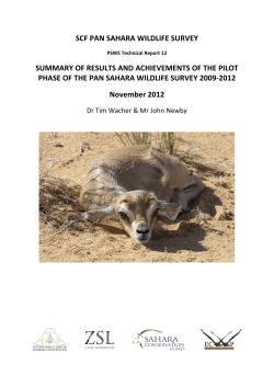 scf pan sahara wildlife survey summary of results and